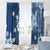 Hawaii Tapa Pattern With Navy Hibiscus Window Curtain