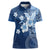 Hawaii Tapa Pattern With Navy Hibiscus Women Polo Shirt