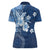 Hawaii Tapa Pattern With Navy Hibiscus Women Polo Shirt