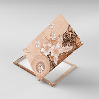Hawaii Tapa Pattern With Brown Hibiscus Canvas Wall Art LT05 With Frame Brown - Polynesian Pride