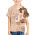 Hawaii Tapa Pattern With Brown Hibiscus Family Matching Off Shoulder Short Dress and Hawaiian Shirt