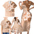 Hawaii Tapa Pattern With Brown Hibiscus Family Matching Short Sleeve Bodycon Dress and Hawaiian Shirt