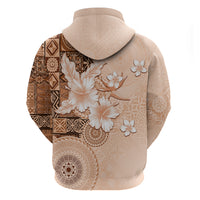 Hawaii Tapa Pattern With Brown Hibiscus Hoodie LT05 - Polynesian Pride