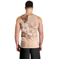 Hawaii Tapa Pattern With Brown Hibiscus Men Tank Top LT05 - Polynesian Pride