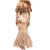 Hawaii Tapa Pattern With Brown Hibiscus Mermaid Dress