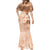 Hawaii Tapa Pattern With Brown Hibiscus Mermaid Dress