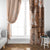 Hawaii Tapa Pattern With Brown Hibiscus Window Curtain