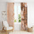 Hawaii Tapa Pattern With Brown Hibiscus Window Curtain