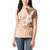 Hawaii Tapa Pattern With Brown Hibiscus Women Polo Shirt