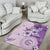 Hawaii Tapa Pattern With Violet Hibiscus Area Rug