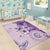 Hawaii Tapa Pattern With Violet Hibiscus Area Rug