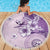 Hawaii Tapa Pattern With Violet Hibiscus Beach Blanket