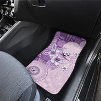 Hawaii Tapa Pattern With Violet Hibiscus Car Mats LT05 - Polynesian Pride