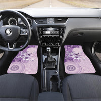 Hawaii Tapa Pattern With Violet Hibiscus Car Mats LT05 Set 2pcs - Front Violet - Polynesian Pride