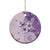 Hawaii Tapa Pattern With Violet Hibiscus Ceramic Ornament