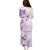 Hawaii Tapa Pattern With Violet Hibiscus Family Matching Puletasi and Hawaiian Shirt