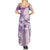 Hawaii Tapa Pattern With Violet Hibiscus Family Matching Summer Maxi Dress and Hawaiian Shirt