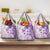 Hawaii Tapa Pattern With Violet Hibiscus Grocery Bag