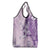 Hawaii Tapa Pattern With Violet Hibiscus Grocery Bag