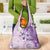 Hawaii Tapa Pattern With Violet Hibiscus Grocery Bag