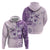 Hawaii Tapa Pattern With Violet Hibiscus Hoodie