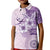 Hawaii Tapa Pattern With Violet Hibiscus Kid Polo Shirt