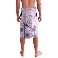 Hawaii Tapa Pattern With Violet Hibiscus Lavalava LT05 - Polynesian Pride