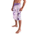 Hawaii Tapa Pattern With Violet Hibiscus Lavalava