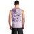 Hawaii Tapa Pattern With Violet Hibiscus Men Tank Top