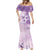 Hawaii Tapa Pattern With Violet Hibiscus Mermaid Dress