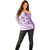 Hawaii Tapa Pattern With Violet Hibiscus Off Shoulder Sweater