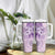 Hawaii Tapa Pattern With Violet Hibiscus Tumbler With Handle