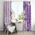 Hawaii Tapa Pattern With Violet Hibiscus Window Curtain