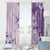 Hawaii Tapa Pattern With Violet Hibiscus Window Curtain