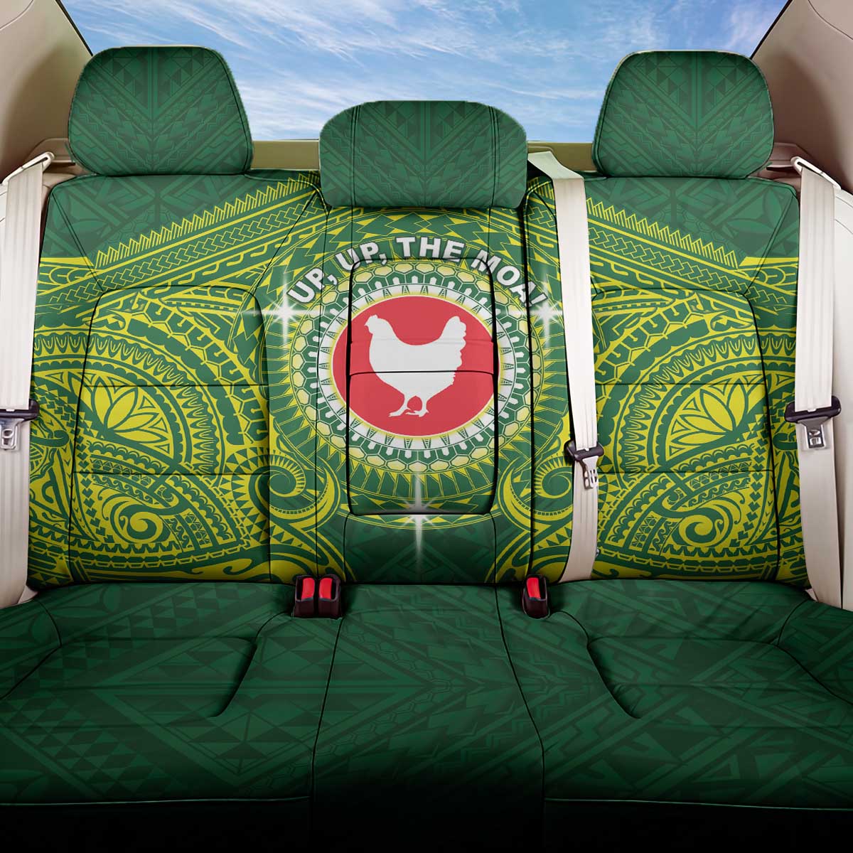 American Samoa Manua Cession Day Back Car Seat Cover Up Up The Moa LT05 One Size Green - Polynesian Pride