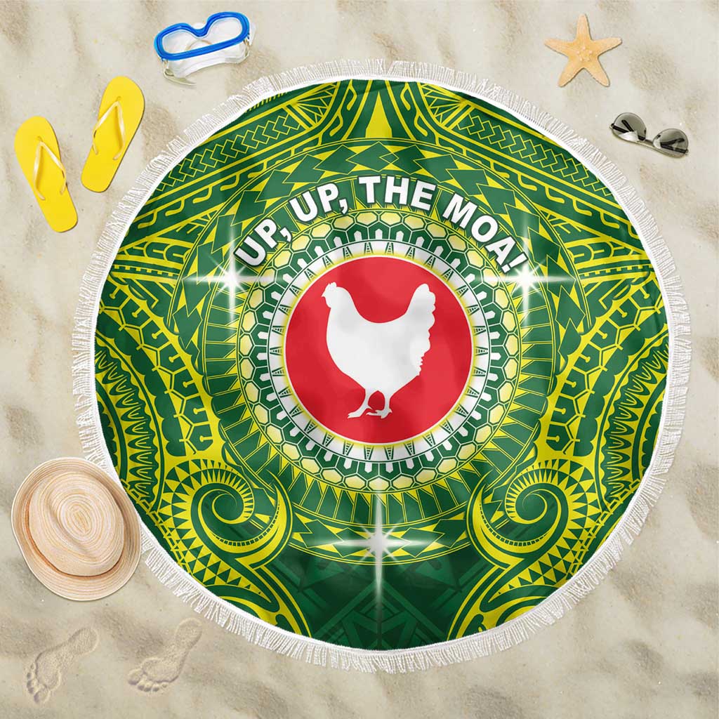 American Samoa Manua Cession Day Beach Blanket Up Up The Moa LT05 One Size 150cm Green - Polynesian Pride