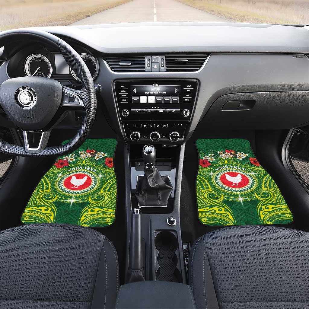 American Samoa Manua Cession Day Car Mats Up Up The Moa LT05 Set 2pcs - Front Green - Polynesian Pride
