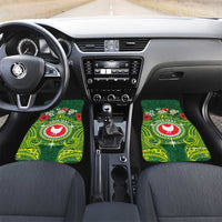 American Samoa Manua Cession Day Car Mats Up Up The Moa LT05 Set 2pcs - Front Green - Polynesian Pride