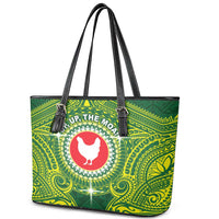 American Samoa Manua Cession Day Leather Tote Bag Up Up The Moa LT05 - Polynesian Pride