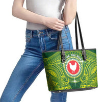 American Samoa Manua Cession Day Leather Tote Bag Up Up The Moa LT05 - Polynesian Pride