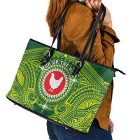 American Samoa Manua Cession Day Leather Tote Bag Up Up The Moa LT05 - Polynesian Pride