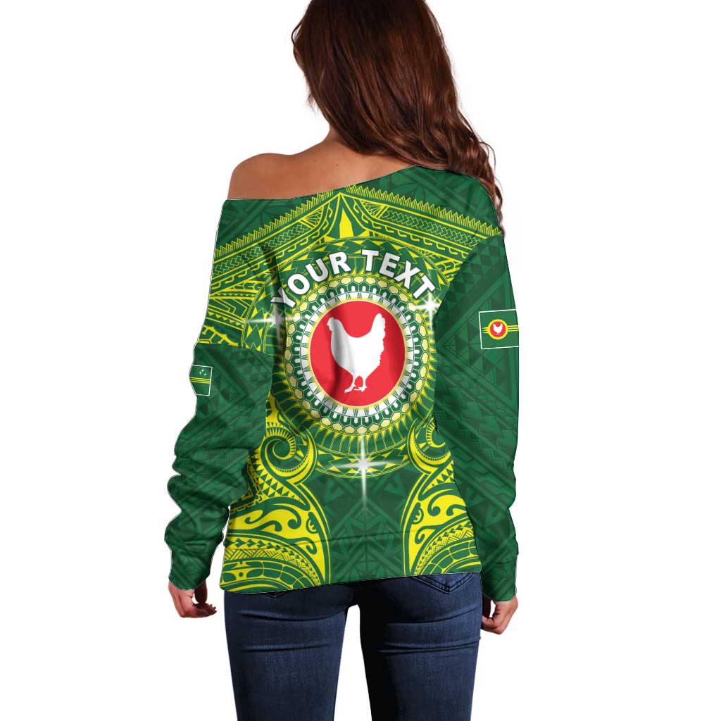 Personalized American Samoa Manua Cession Day Off Shoulder Sweater Up Up The Moa LT05 - Polynesian Pride