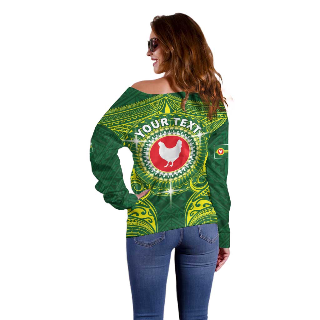 Personalized American Samoa Manua Cession Day Off Shoulder Sweater Up Up The Moa LT05 - Polynesian Pride