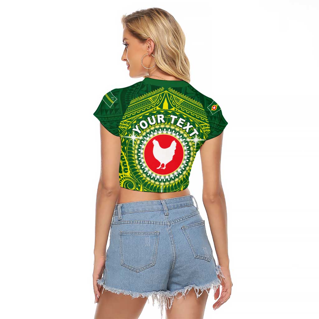 Personalized American Samoa Manua Cession Day Raglan Cropped T Shirt Up Up The Moa LT05 - Polynesian Pride