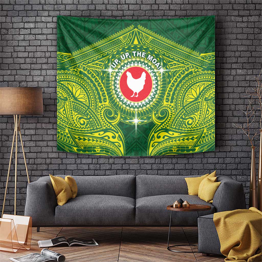American Samoa Manua Cession Day Tapestry Up Up The Moa LT05 Green - Polynesian Pride