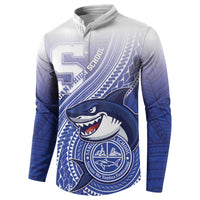 Personalized Samoana High School Button Sweatshirt Polynesian Tribal Shark LT05 - Polynesian Pride