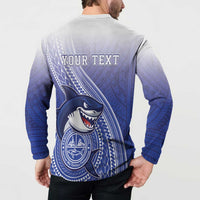 Personalized Samoana High School Button Sweatshirt Polynesian Tribal Shark LT05 - Polynesian Pride