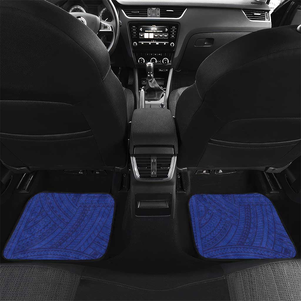 Samoana High School Car Mats Polynesian Tribal Shark LT05 Set 2pcs - Back Blue - Polynesian Pride