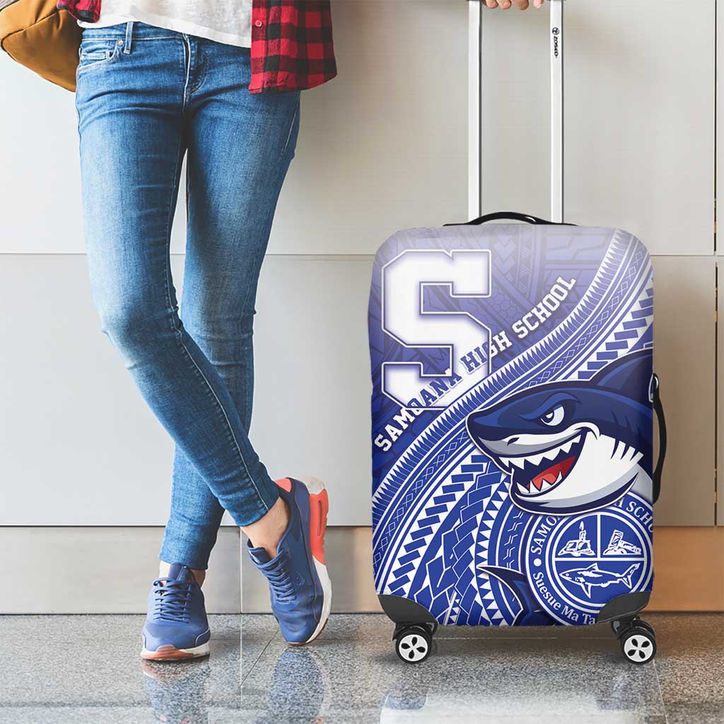 Samoana High School Luggage Cover Polynesian Tribal Shark LT05 - Polynesian Pride