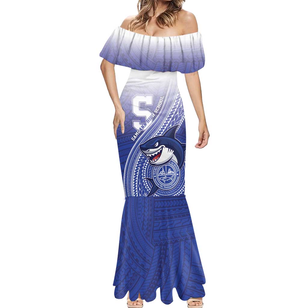Personalized Samoana High School Mermaid Dress Polynesian Tribal Shark LT05 - Polynesian Pride